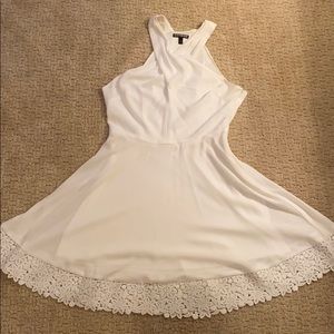 White Halter Skater Dress